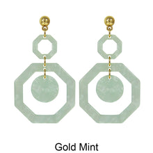 Load image into Gallery viewer, Acetate Resin Geometric Dangle Post Earrings