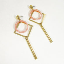 Load image into Gallery viewer, Acetate Resin Geometric Dangle Post Earring