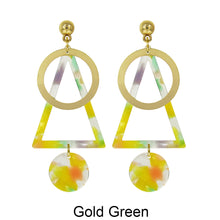 Load image into Gallery viewer, Acetate Resin Geometric Dangle Post Earrings