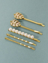 Load image into Gallery viewer, Monstera Mother of Pearl Hair Clips 5PCS Set