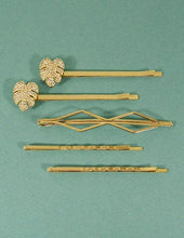 Load image into Gallery viewer, Stoned Monstera Hair Clips 5PCS Set