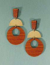 Load image into Gallery viewer, Geometric Wood Post Earrings