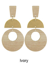 Load image into Gallery viewer, Geometric Wood Post Earrings