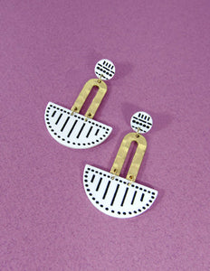 Acetate Laser Cut Drop Dangle Post Earrings