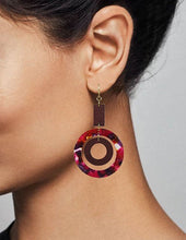 Load image into Gallery viewer, Geometric Wood Acetate Dangle Hook Earrings