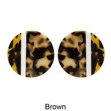 Load image into Gallery viewer, Acetate Resin Round Stripe Post Earrings