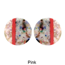 Load image into Gallery viewer, Acetate Resin Round Stripe Post Earrings