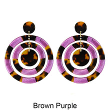 Load image into Gallery viewer, Acetate Resin Thread Wrap Round Dangle Post Earrings