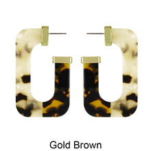 Load image into Gallery viewer, Acetate Resin Two Colors Rectangle Post Earrings