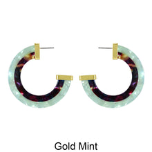 Load image into Gallery viewer, Acetate Resin Two Colors Circle Post Earrings