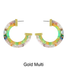 Load image into Gallery viewer, Acetate Resin Two Colors Circle Post Earrings