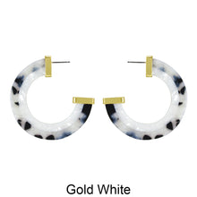 Load image into Gallery viewer, Acetate Resin Two Colors Circle Post Earrings