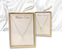 Load image into Gallery viewer, Tiny initial Alphabet Pendant Necklace 14K Gold or Sterling Silver Plated Necklace with Adjustable 16 inch Chain